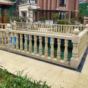 宁德黄金麻花岗岩石材栏杆，扶手，将军柱，花瓶柱