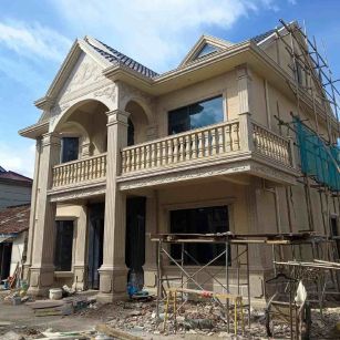 宁德 黄金麻花岗岩石材私人别墅雕花门楼柱阳台栏杆