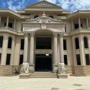 宁德 黄金麻别墅外墙干挂，大柱，大象，蘑菇石，雕花板