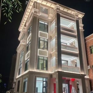 宁德 芝麻白花岗岩别墅外墙夜间效果