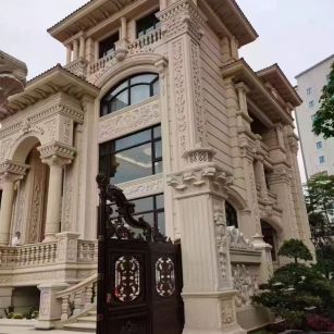 宁德 黄金麻花岗岩别墅外墙干挂效果展示