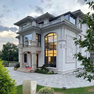 宁德 白麻花岗岩私人别墅干挂石材豪华定制