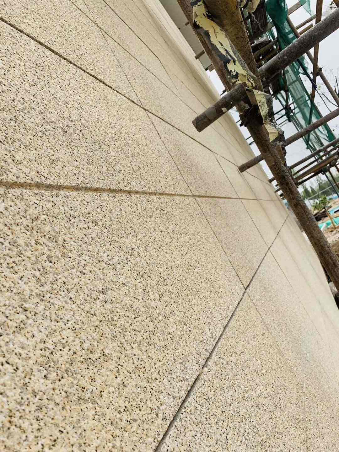 宁德 黄金麻花岗岩荔枝面外墙干挂石材效果示例