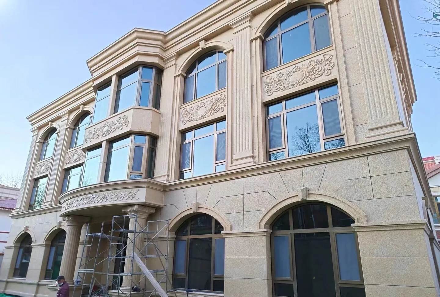 宁德 黄金麻花岗岩别墅外墙干挂