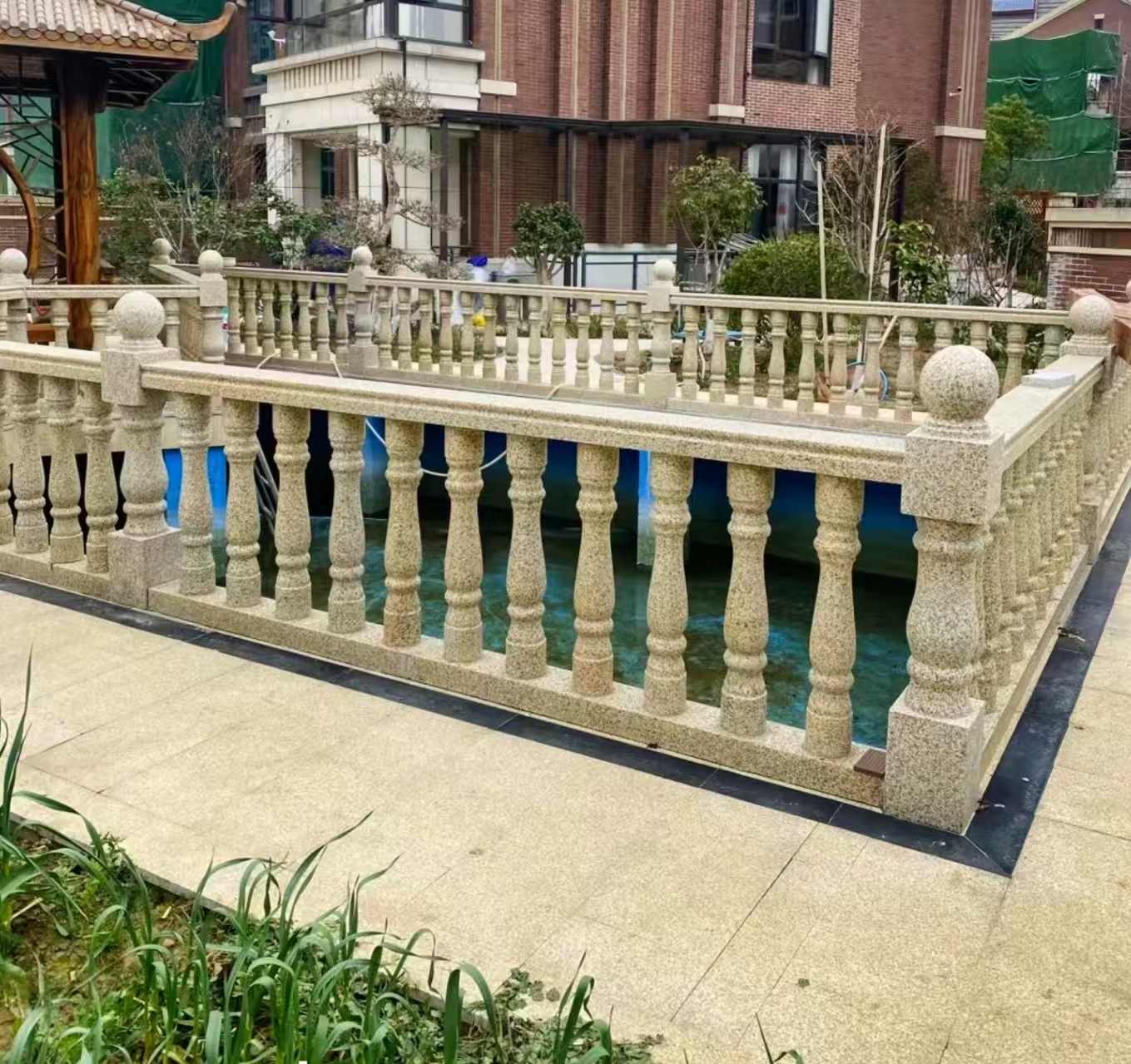 宁德黄金麻花岗岩石材栏杆，扶手，将军柱，花瓶柱