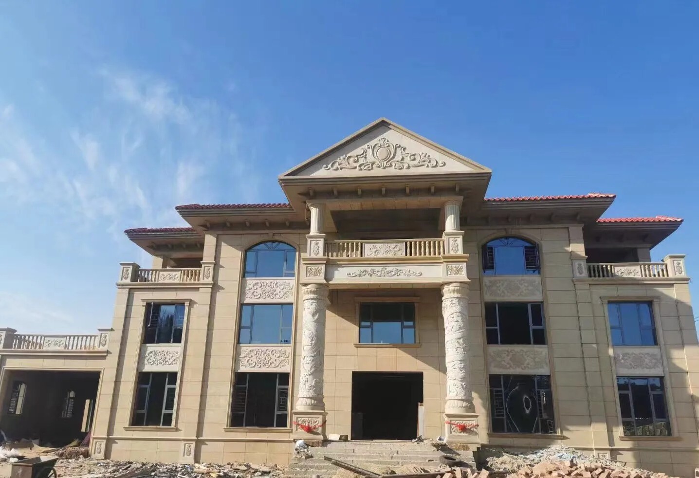 宁德 黄金麻花岗岩别墅外墙干挂