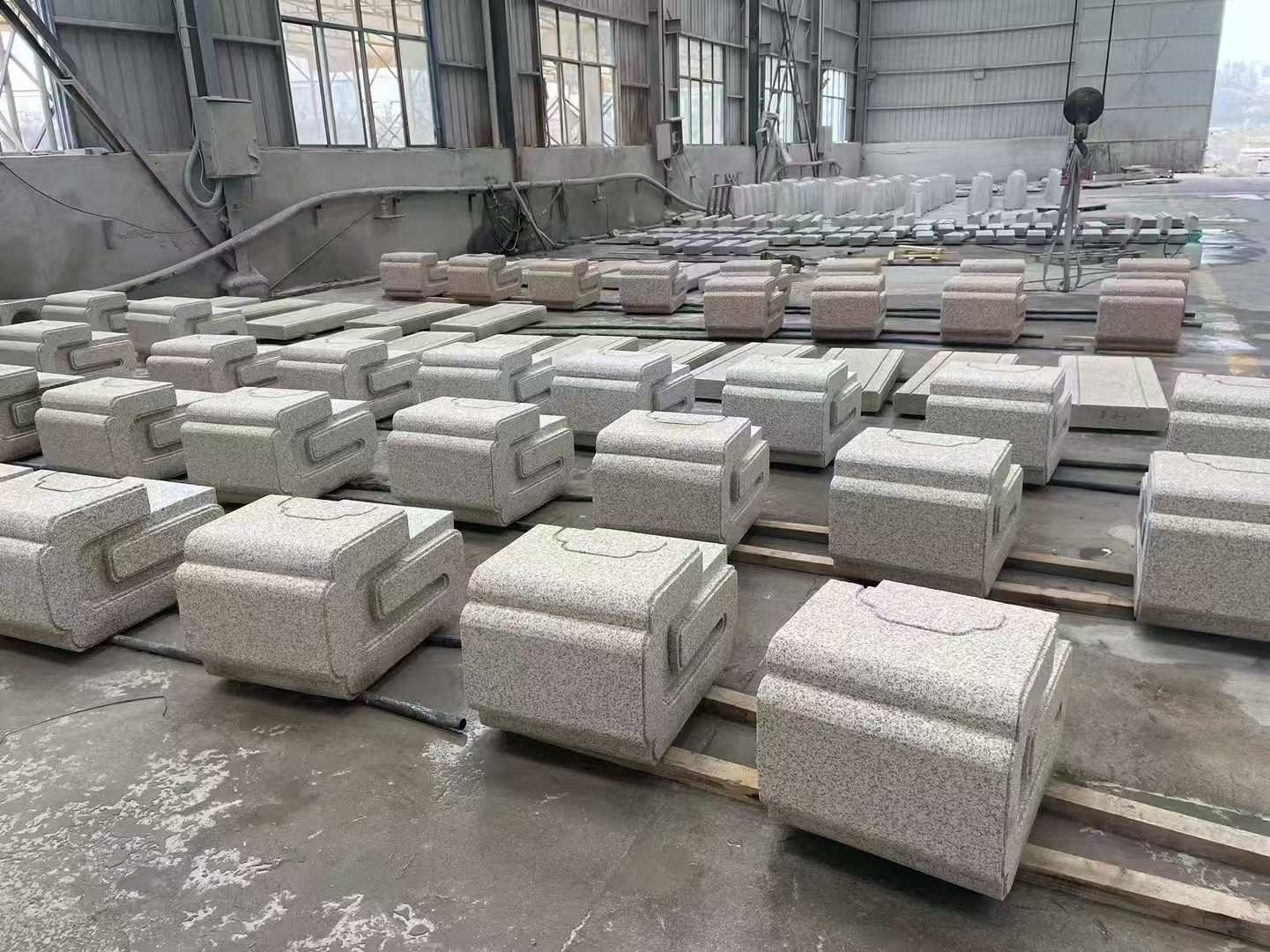 宁德 白麻花岗岩异形加工-石凳，坐凳