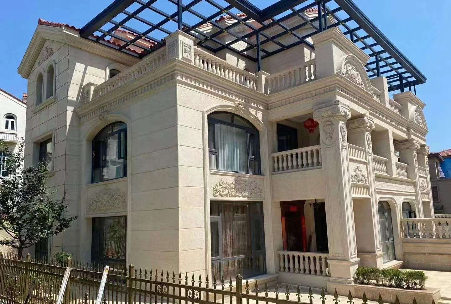 宁德 黄金麻花岗岩荔枝面别墅外墙干挂